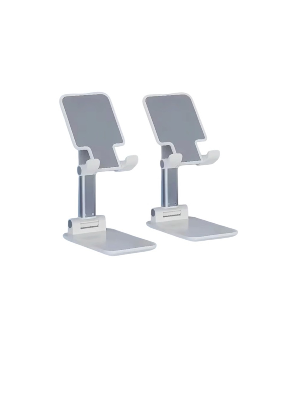 Set of 2 Adjustable White Tablet & Phone Stand Holder